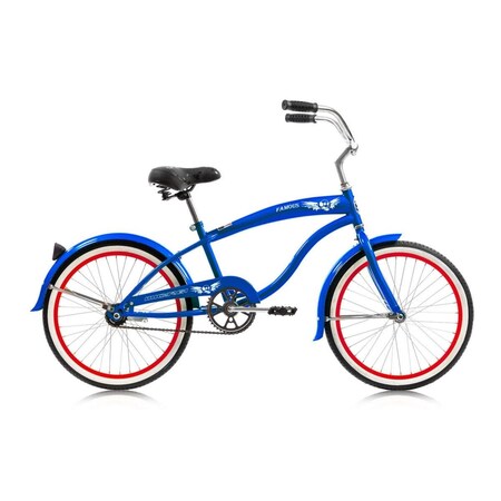 Micargi Men Famous Beach Cruiser Steel Frame Bicycle, Blue FAMOUS-M-BL
